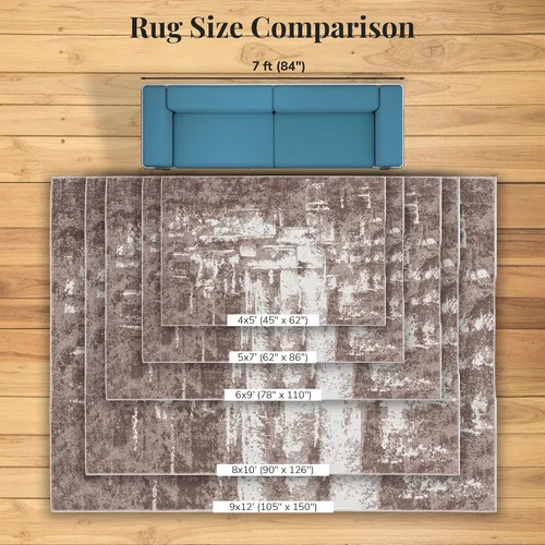 Vista 4 de LUXE WEAVERS Abstract Medium Pile Area Rug Beige 6x9