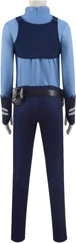 Vista 9 de Traje de carnaval de Halloween de Zoo Topia, uniforme de conejo de Judy Hopps con bolsa, disfraz de cosplay de Nick Wilde