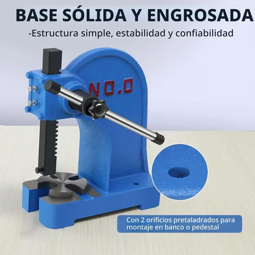 Vista 8 de Prensa manual de eje 0,5 toneladas, hierro fundido resistente Máquina de prensa de perforación de escritorio, para remachar agujeros de perforación