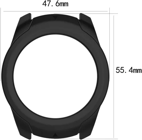 Vista 4 de Funda protectora de silicona para TicWatch Pro, funda protectora para reloj inteligente TicWatch Pro, suave y duradera (silicona negra)