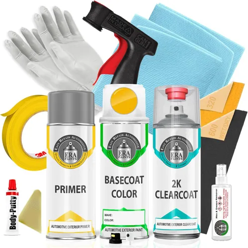 Vista 11 de ERA Paints D6/M7109 – Amarillo gritando para Ford Exact Match Automotive Touch Up Paint Spray – Kit esencial 2K