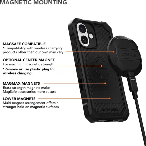 Vista 3 de Rokform Funda rígida compatible con iPhone 17, cubierta magnética (Negro)