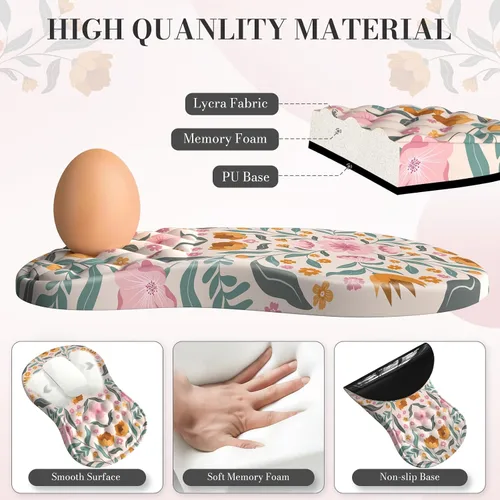 Vista 4 de Set de alfombrilla de teclado y mesa con reposamuñecas Anyshock, cubierta de escritorio, alfombrilla de ratón rosa con reposamuñecas con posavasos