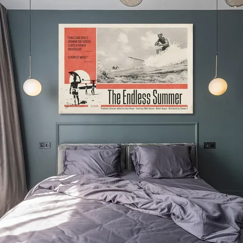 Vista 8 de Póster de película retro de verano sin fin, pósteres e impresiones artísticas de pared para sala de estar, dormitorio, decoración de 12 x 18