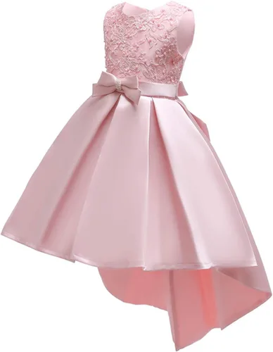 Vista 2 de IWEMEK Vestido de tutú de encaje con bordado de flores y flores para niñas grandes, vestido de tutú formal para concursos de belleza, fiesta