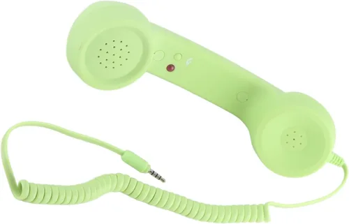 Vista 9 de Teléfono Retro Auricular 0.138 in Receptor de Teléfono Celular Micrófono Micrófono Altavoz Vintage Retro Teléfono Auricular para Smartphone (Verde)