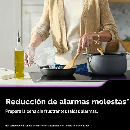 Vista 4 de Kidde Detector inteligente de humo y monóxido de carbono habilitado por la aplicación Kidde con cableado, respaldo de batería AA, alertas de voz