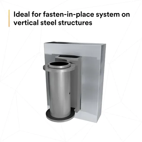 Vista 7 de 3M DBI-SALA 7400222 Componente horizontal, base vertical soldada para sistemas de postes fijados en el lugar, acero, imprimación soldable