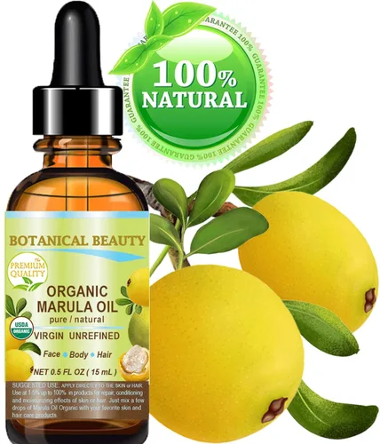 Vista 2 de Botanical Beauty Aceite orgánico de MARULA para crecimiento salvaje, 100% virgen natural puro, sin refinar, humectante prensado en frío para cara