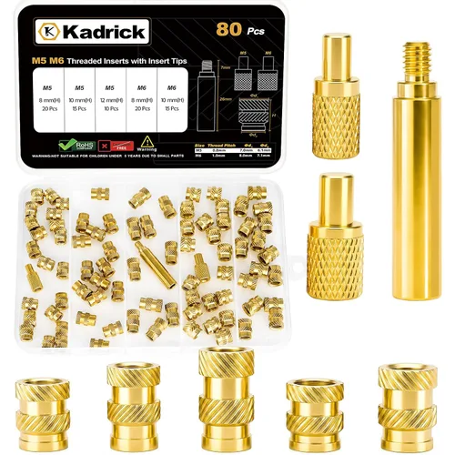 Vista 20 de 300 piezas de inserciones roscadas M2 M2.5 para plástico con puntas de ajuste térmico, kit de inserciones de ajuste térmico M2 y M2.5, inserciones