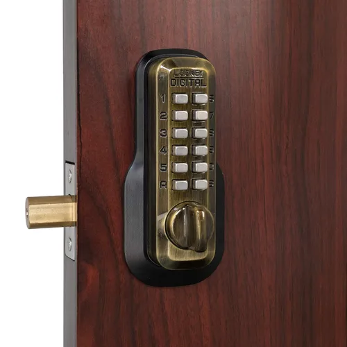 Vista 2 de Cerradura mecánica sin llave EZ Lockey USA, Bronce antiguo, 1