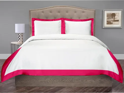 Vista 9 de Hotel Luxury - Juego de funda de edredón de 3 piezas de doble tono, 850 hilos, 100% algodón orgánico, colección de ropa de cama de alta calidad