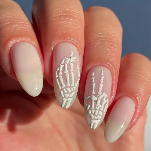 Vista 19 de Uñas postizas de Halloween a presión medianas con diseño de ataúd oscuro gótico embrujado, castillo muerto, diseño de árbol muerto, uñas postizas
