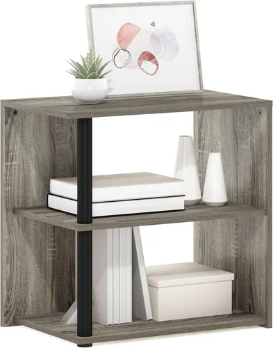Vista 16 de Furinno Mesa auxiliar con marco de metal simplista, 1 paquete, pino ámbar