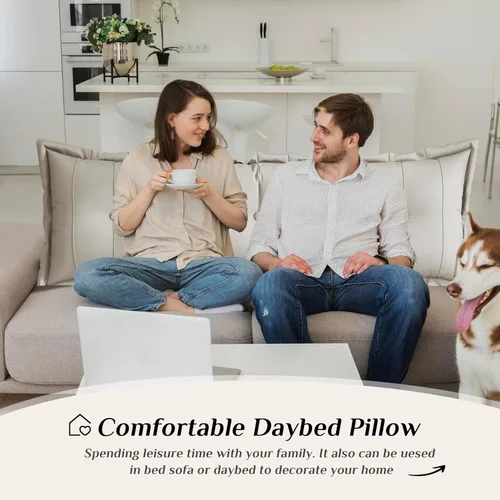 Vista 3 de VERCART Almohada grande para cabecero, almohada de sofá cama, almohada de lectura, almohada de cabecera de cama, almohada de apoyo