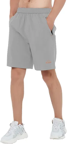 Vista 6 de TBMPOY Pantalones cortos de senderismo para hombre, 7 pulgadas, secado rápido, para gimnasio, deportes al aire libre, bolsillos cortos con cremallera