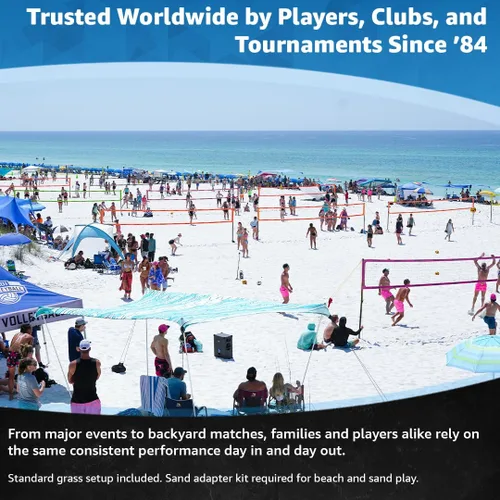 Vista 7 de Park & Sun Sports Spectrum Classic: Sistema de red de voleibol profesional ajustable para exteriores