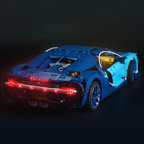 Vista 4 de GEAMENT Kit de luces LED versión mejorada para Technic Bugatti Chiron – Compatible con el modelo de construcción de autos de carreras Lego 42083