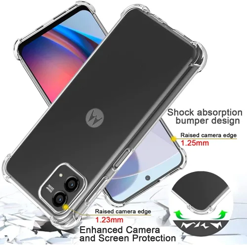 Vista 8 de Funda para Moto G Stylus 5G 2023 con protector de pantalla, a prueba de golpes, transparente, delgada, suave, de silicona TPU, funda protectora