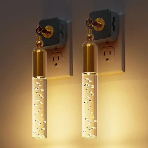 Vista 43 de L LOHAS LED Las luces nocturnas se enchufan a la pared, luz nocturna con Anillo de oro-3CCT