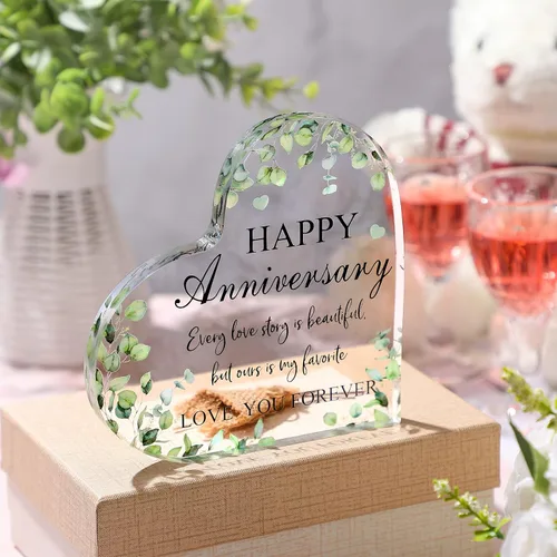 Vista 3 de Regalo cardenal de feliz aniversario para mujer, regalo de boda de acrílico para ella, él, pareja, esposa, marido