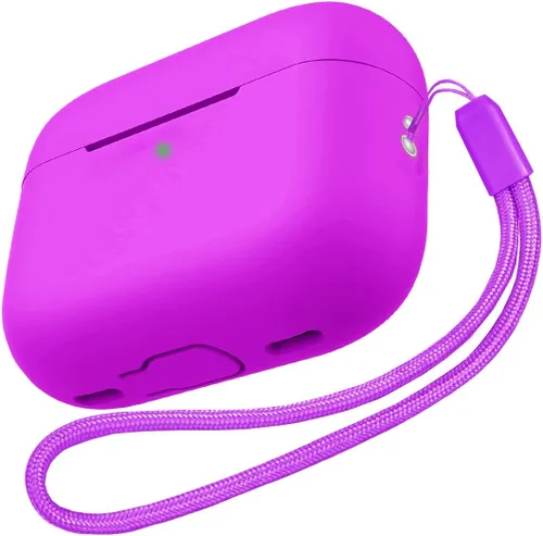 Vista 11 de Funda protectora para AirPods Pro 2, AirPods Pro de 2ª generación [2022], funda protectora de silicona suave a prueba de golpes con correa de mano