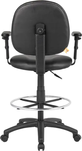 Vista 8 de Boss Office Products B1691-CS Stand Up Caressoft Taburete de dibujo con brazos ajustables en negro