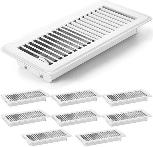 Vista 14 de 4 cubiertas de ventilación de piso de 10'', rejillas de piso de servicio pesado, cubiertas de ventilación de calor de metal con acabado a prueba