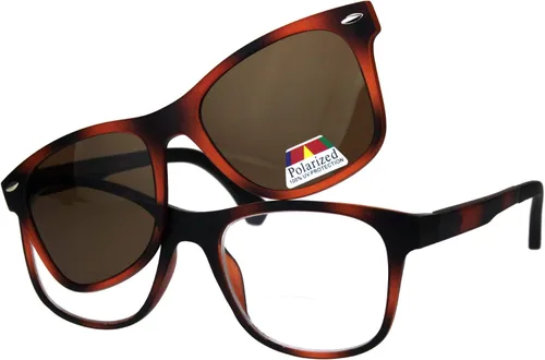 Vista 2 de PASTL Lentes bifocales de lectura transparentes cubierta magnética de gafas de sol polarizadas
