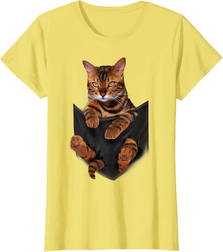 Vista 70 de Camiseta de bolsillo con estampado de tigre y gato Negro