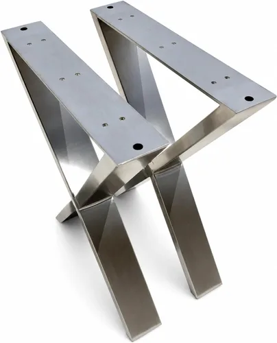 Vista 10 de Juego de 2 patas rectangulares de acero inoxidable de 16 pulgadas, patas de mesa de centro de metal resistente, patas de mesa de café, patas de mesa