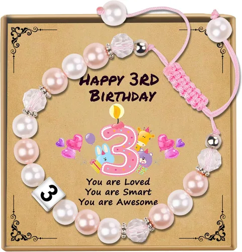 Vista 15 de Sereney Regalos de cumpleaños para niñas, pulseras de cuentas hechas a mano rosa para adolescentes