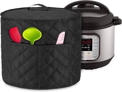 Vista 9 de LUXJA Cubierta antipolvo compatible con olla instantánea de 6 cuartos de galón, funda de tela con bolsillos para olla instantánea