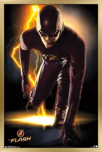 Vista 18 de Trends International DC Comics TV - The Flash - Póster de pared de retrato, 14.725 x 22.375 pulgadas, versión enmarcada de madera de granero