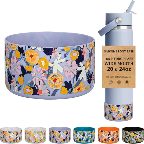 Vista 16 de HEYSKAY Funda Protectora de Silicona para Botellas de Agua Hydro Flask de Boca Ancha de 12oz 16oz 18oz 21oz 24oz Protector de Fondo y Otras Botellas