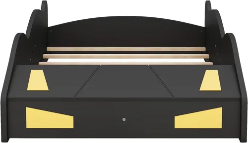Vista 9 de Harper & Bright Designs Cama de plataforma en forma de auto de tamaño individual con almacenamiento y ruedas, cama individual para niños, marco