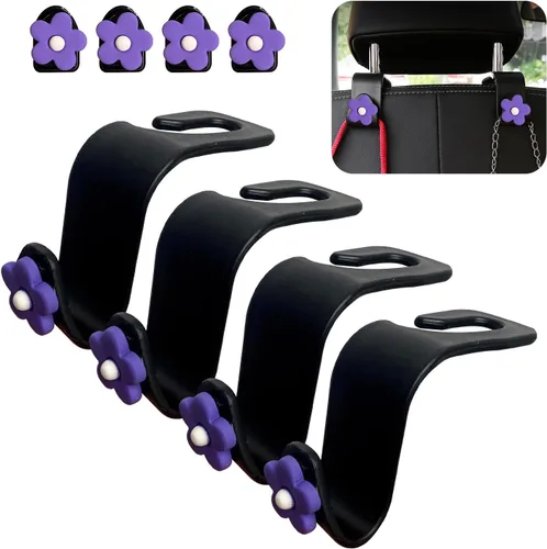 Vista 8 de Augeny 8 PCS Ganchos para Reposacabezas de Asiento de Automóvil, Gancho Colgador Organizador de Almacenamiento para Asiento de Auto, Ganchos