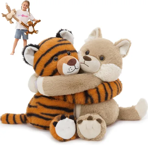 Vista 14 de MorisMos Dúo de Animales de Peluche de Leopardo, Congelables y Aptos para Microondas, Juguete de Leopardo de Brazos Largos para Abrazar, Almohadilla