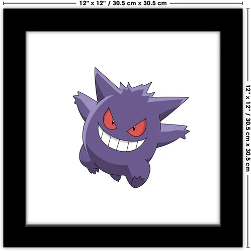 Vista 7 de Gallery Pops Pokemon - Arte de pared de Gengar, versión enmarcada negra, 12 x 12 pulgadas