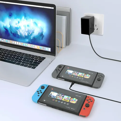 Vista 3 de Cargador de interruptor de 10 pies para Nintendo Switch, cargador rápido diseñado para Nintendo SwitchSwitch LiteSwitch OLED, compatible con el modo