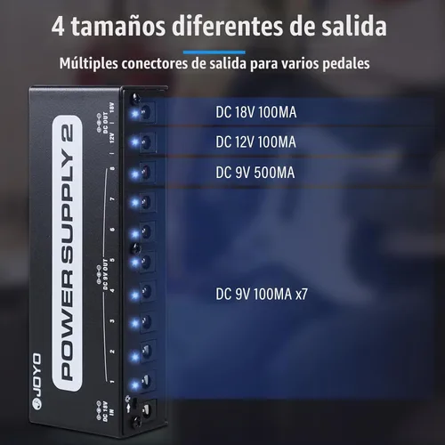 Vista 3 de JOYO Fuente de poder 2 JP-02 pedal de efecto aislado Multi ladrillo jp02