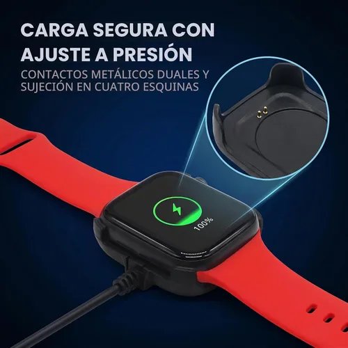 Vista 4 de Cable de carga negro para reloj inteligente HW22, cargador de reloj inteligente, magnético, soporte de muelle, cables adaptadores de cable USB