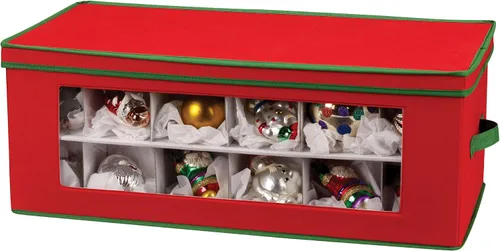 Vista 11 de Household Essentials - Envase de almacenamiento para coronas navideñas de 24 pulgadas, con asas, lados resistentes, mantiene las coronas libres