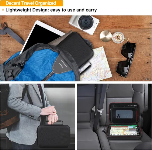 Vista 6 de Elonbo Funda rígida de viaje GPS para Garmin dezl OTR1000 de 10 pulgadas, Garmin dezl OTR1010/Garmin RV 1090 Sistema de navegación GPS, bolsillo