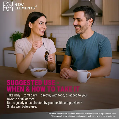 Vista 6 de New Elements Suplemento de hierro líquido para mujeres y hombres con vitamina B12 de 5000 mcg, constructor de sangre libre para la anemia, gotas