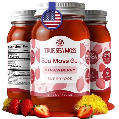 Vista 15 de TrueSeaMoss Gel de musgo marino – hecho en EE. UU. – Musgo marino silvestre, frutas y verduras en frasco – Manzana/Canela, paquete de 1