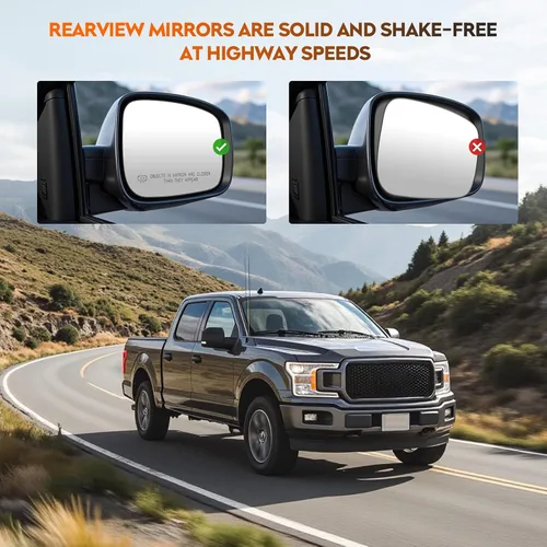 Vista 4 de Youxmoto Cristales de Espejos Calefactables de Repuesto para Lado Izquierdo del Conductor y Lado Derecho del Pasajero, Compatible con Ford F150 2011