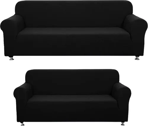 Vista 16 de Sapphire Home - Juego de 2 fundas para sofá, sofá de 2 plazas, ajuste elástico, sin arrugas, funda protectora para muebles para 3/2 cojines