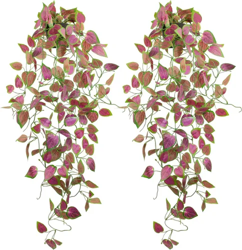 Vista 25 de LOYWREE Plantas Artificiales de 35.4 Pulgadas en Maceta Negra Plantas Colgantes Falsas Realistas en Maceta con Hiedra Artificial y Pothos - Ideal