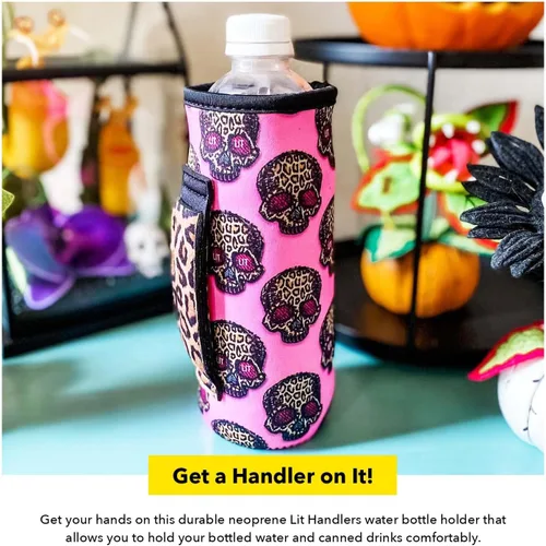 Vista 2 de Lit Handlers Funda de neopreno para botella de agua, soporte aislado para botella de agua de 16 a 24 onzas para caminar, correr y andar